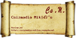 Csizmadia Miklós névjegykártya