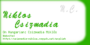 miklos csizmadia business card